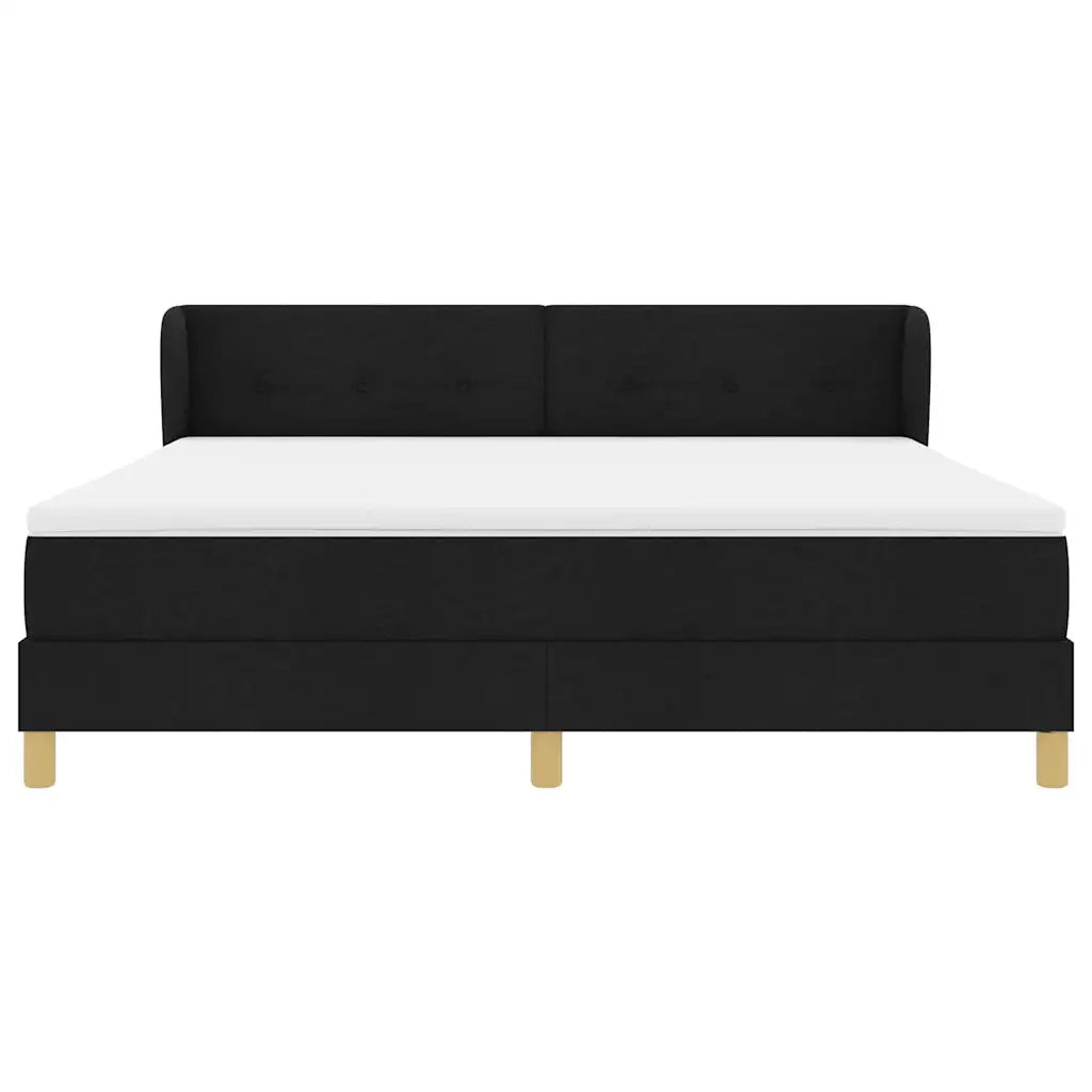 Letto a molle con materasso Nero 180 x 200 cm Tessuto 3340229