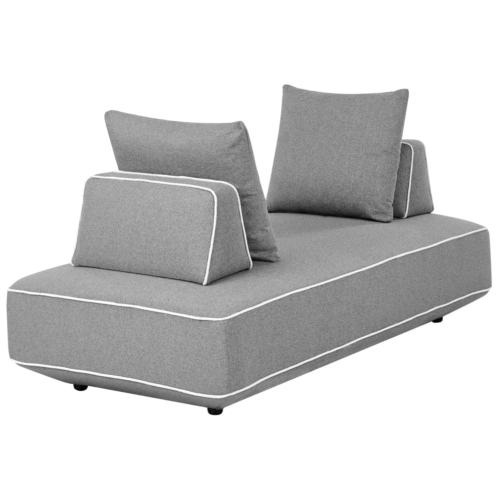 Chaise imbottita grigio con cuscini da salotto confortevole stile moderno