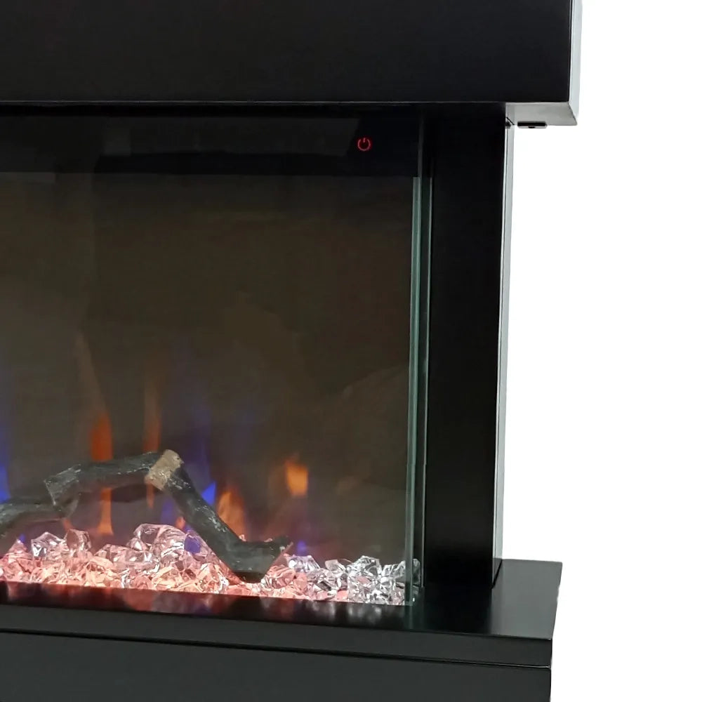 Tempo Style - Camino elettrico a parete e da incasso ALARO PLUS | Stufa ventilata da 750W/1500W a basso consumo, (Nero, 128cm)