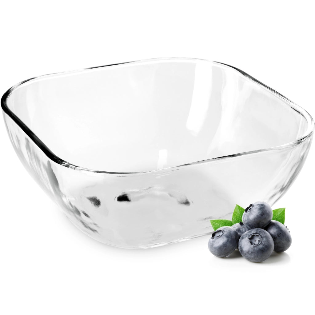 Ciotola per insalata KADAX in vetro, ideale per snack, insalate e frutta, forma quadrata, 13,5 cm.