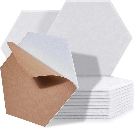 Pannelli di assorbimento acustico a forma quadrata - 30 x 26 x 1 cm - ideali per soffitti e porte in legno - bianchi
