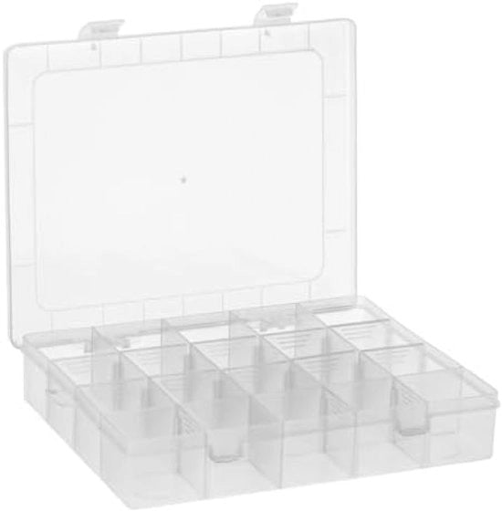 Cassa di ordinamento trasparente con 20 contenitori - Box di organizzazione per attrezzi e materiali da hobby