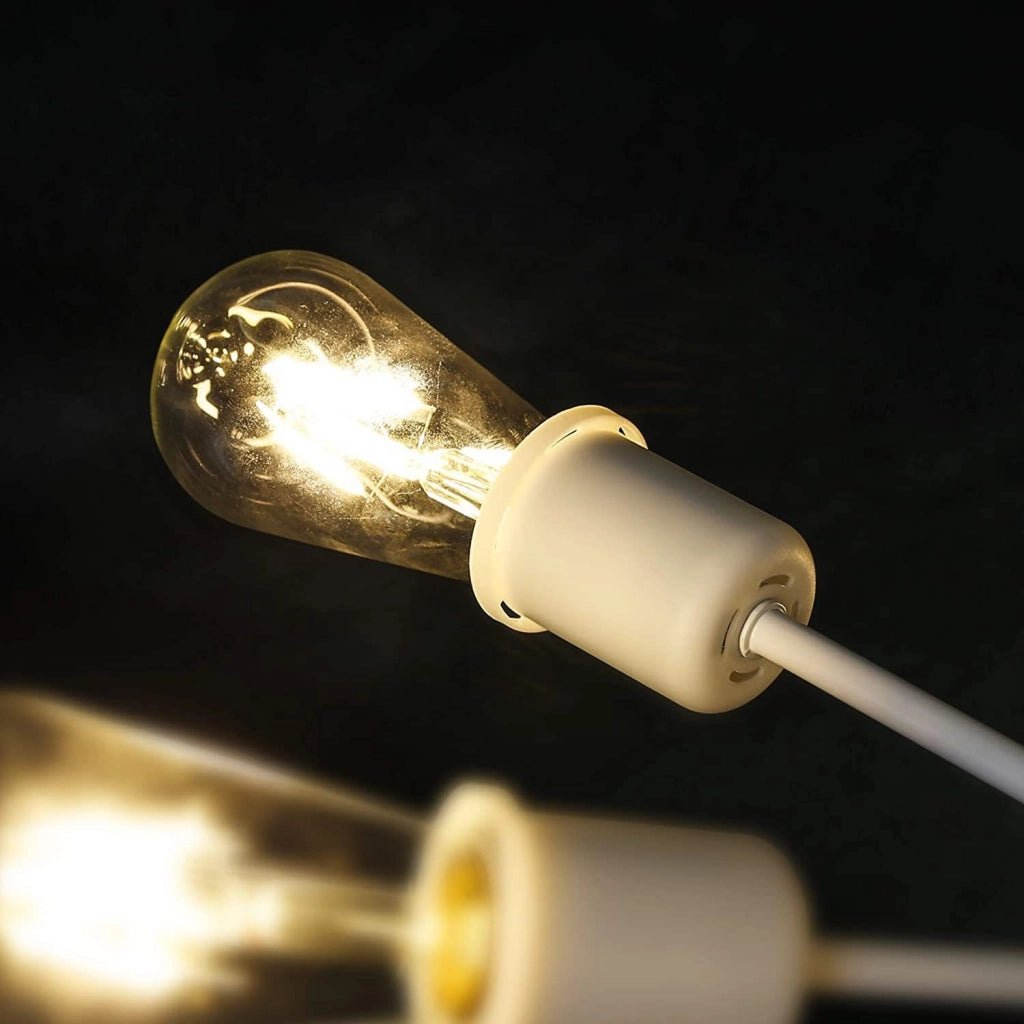 ZMH Lampada da soffitto a sospensione 6 lampade E27 retrò bianca stile industriale country per soggiorno max 25W
