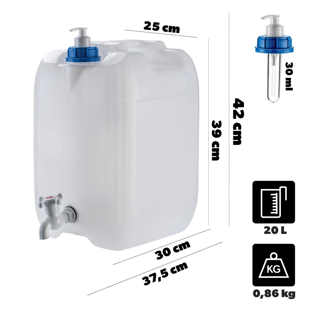 Contenitore per acqua KADAX per lavabo, dispenser di sapone liquido da 20 litri con rubinetto