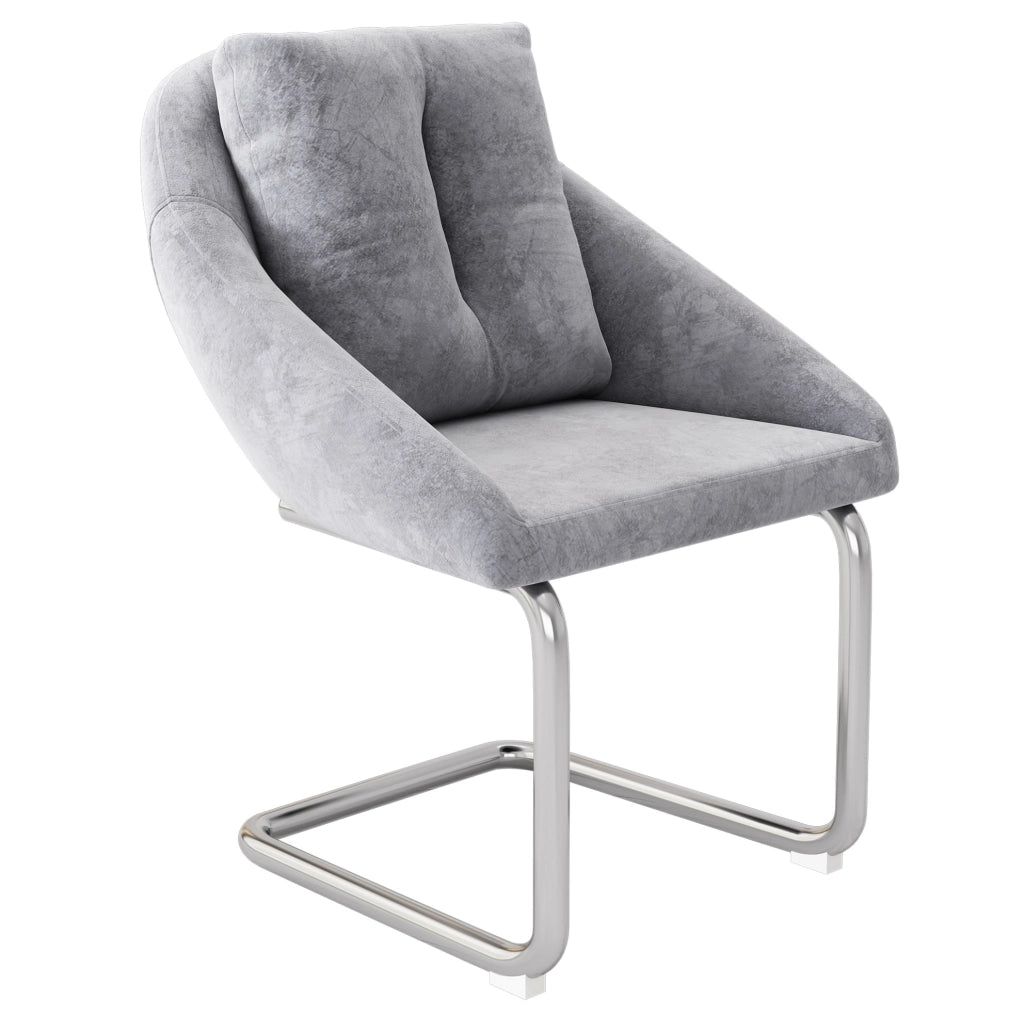 Set di 4 sedie in velluto grigio