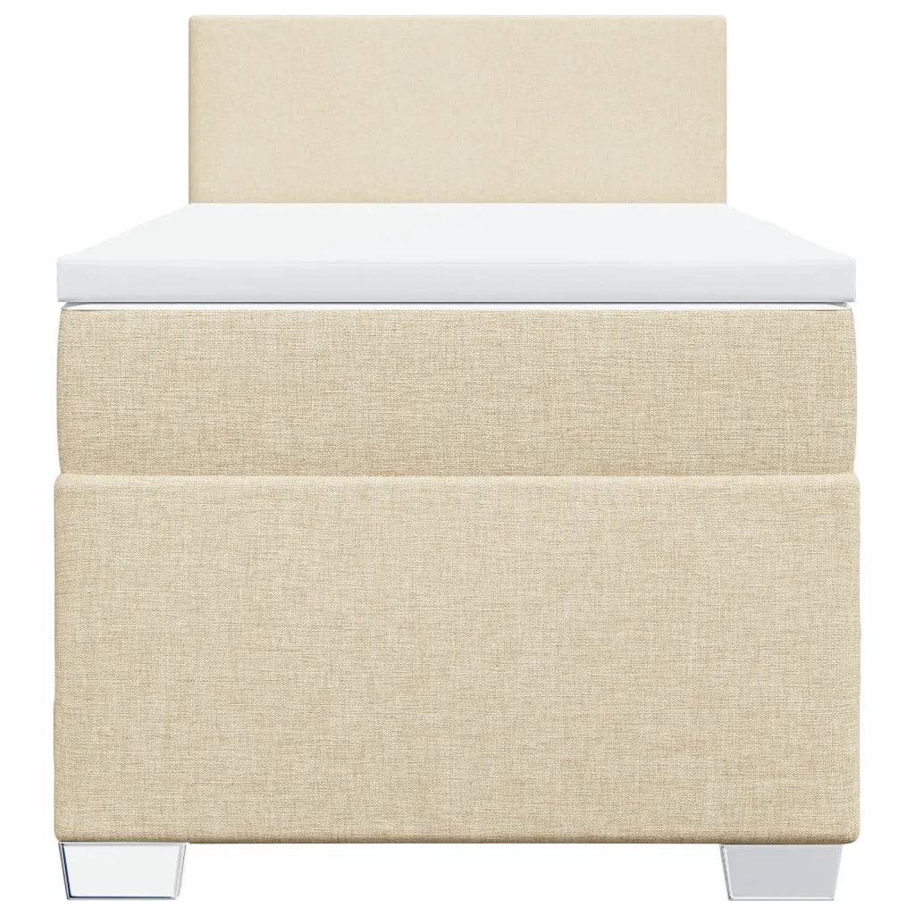 Giroletto a Molle con Materasso Crema 100x200 cm in Tessuto 3285797
