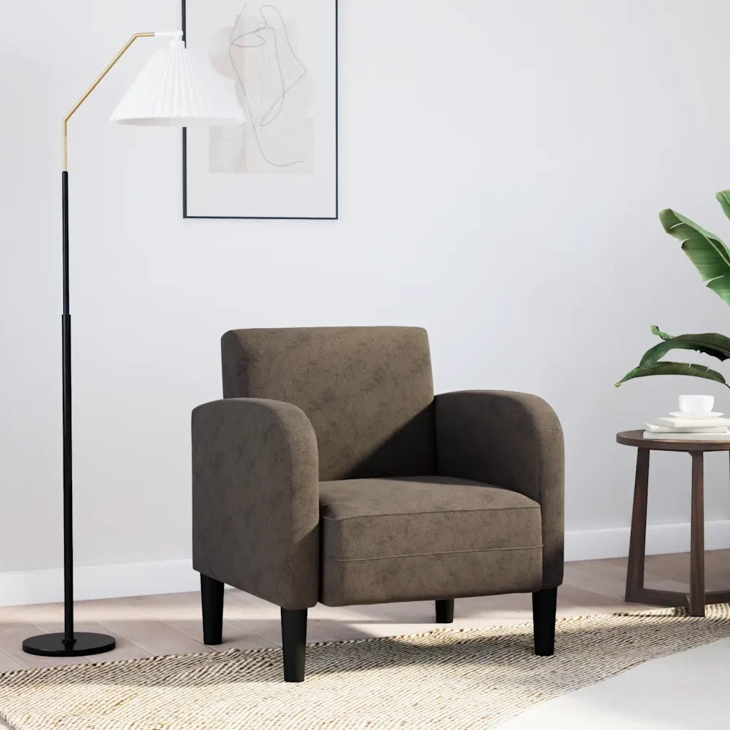 Divano Sedia con Braccioli Grigio Scuro 54 cm in Similpelle