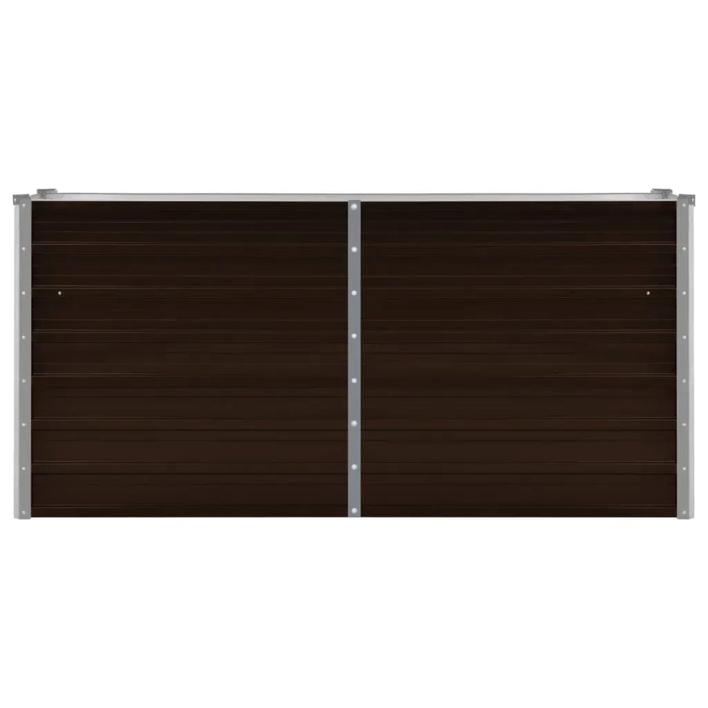 Letto Rialzato Giardino Marrone 160x40x77 cm in Acciaio Zincato 45717