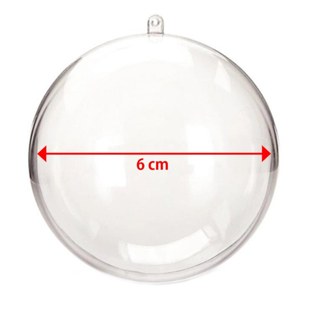 Trade Shop - Kit 8 Palline Trasparenti 6cm Con Tempere E Pennelli Decorazioni Natalizie -