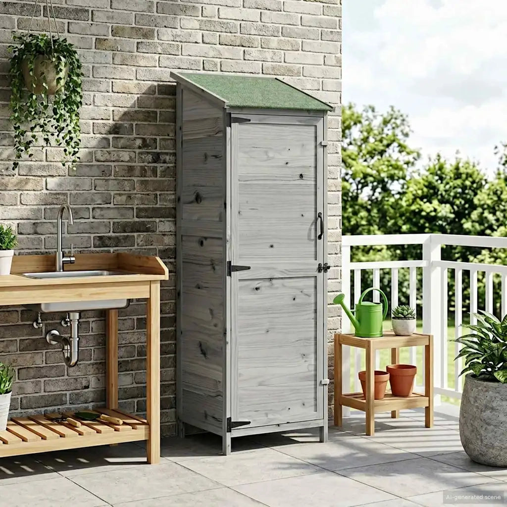 Capanno da Giardino Grigio 59,5 x 56 x 176,5 cm 42033478