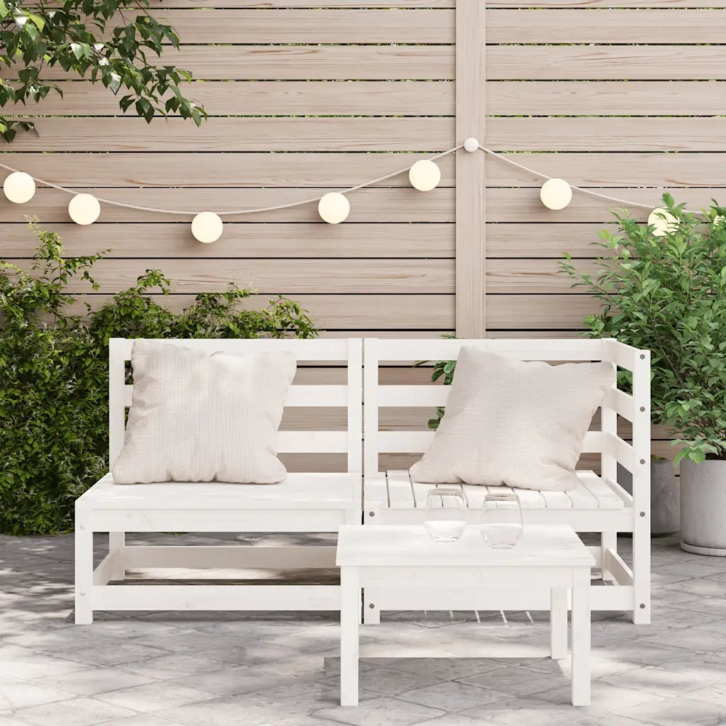 Divano da Giardino a 2 Posti in Legno Massello di Pino Bianco