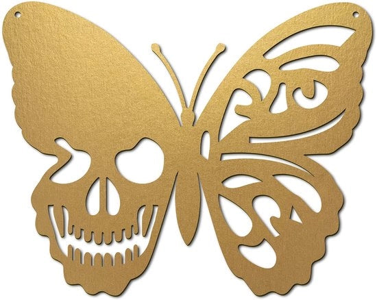 Decorazione per muro - Ornamento farfalla - Arte per interni ed esterni - Oro 7,9 x 6,3 cm - Decorazione per muro - Adatto per ogni ambiente