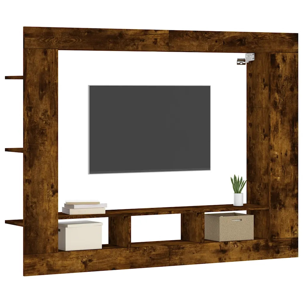 Mobile Porta TV-Mobile per TV-Credenza TV Rovere Fumo 152x22x113 cm in Legno Multistrato