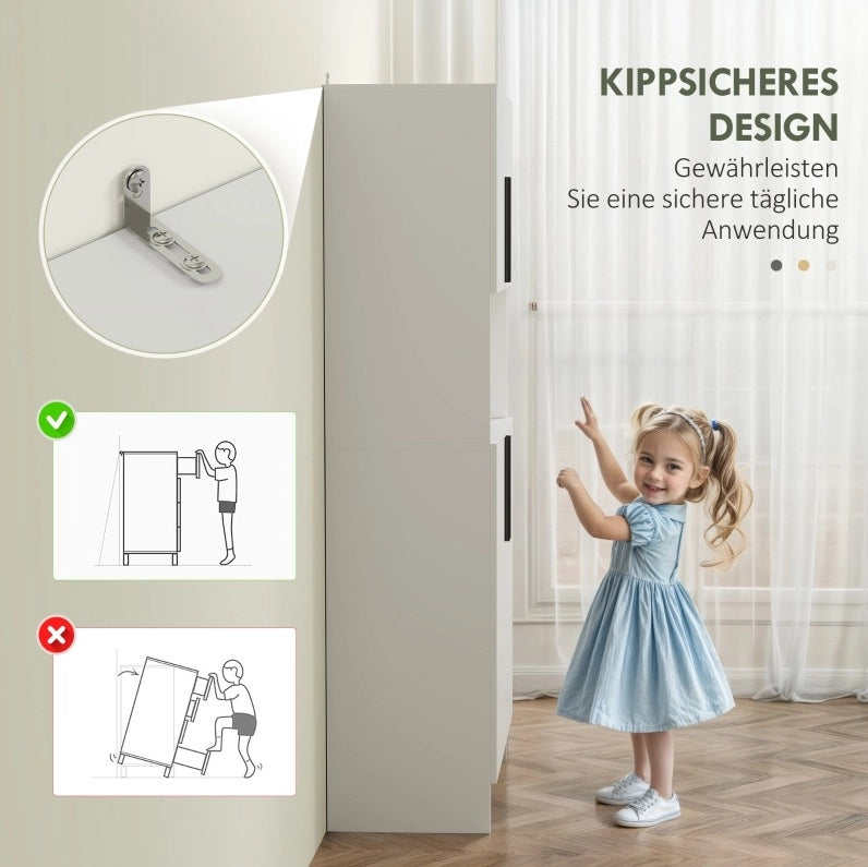 credenza cucina 79x40x175 cm bianco – mobile con nicchia per microonde