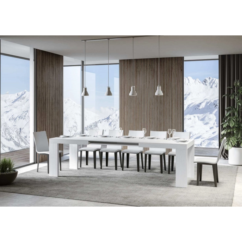 Tavolo allungabile 90x180/440 cm Roxell - Bianco Frassino