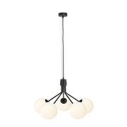 Lampadario Emibig Nova 5xE14 Nero/Opale dimmerabile