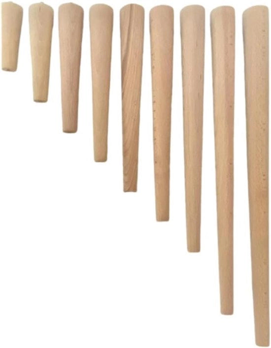 Supporti per tavolo in legno massello naturale - Set di 4 - Becco naturale - Dimensioni variabili - 20 cm