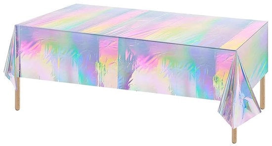Set di 2 Tavoli Waterresistenti in Plastica - Disegno Tie-Dye - Dimensioni 137x274 cm