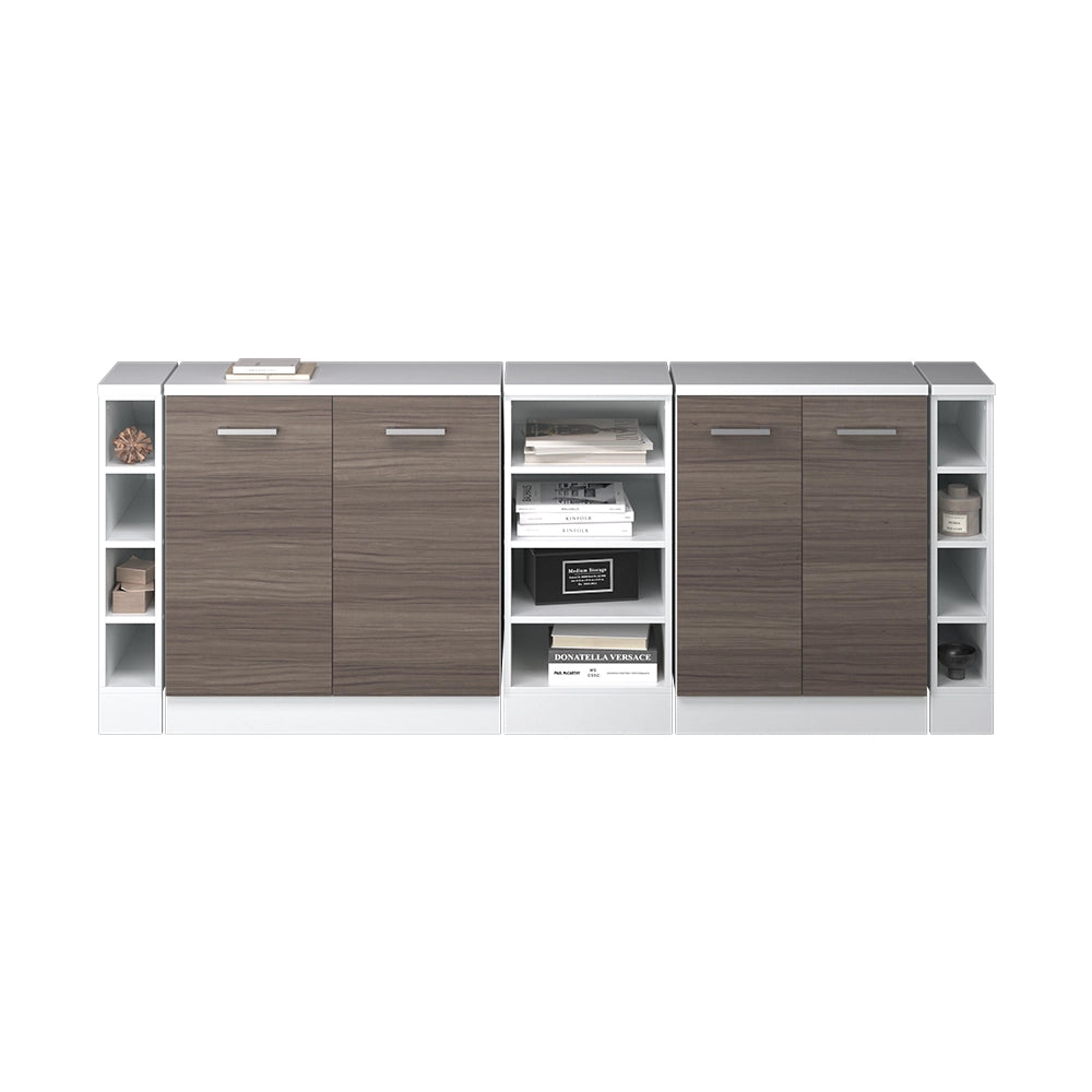 Mobile cucina sottotetto R-Line Grigio nobile/Bianco 210 cm Set di 5 carcasse armadio profondità 60 cm Vicco