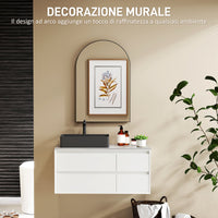 Specchio ad Arco 60x3x90 cm in Lega di Alluminio e Vetro Nero