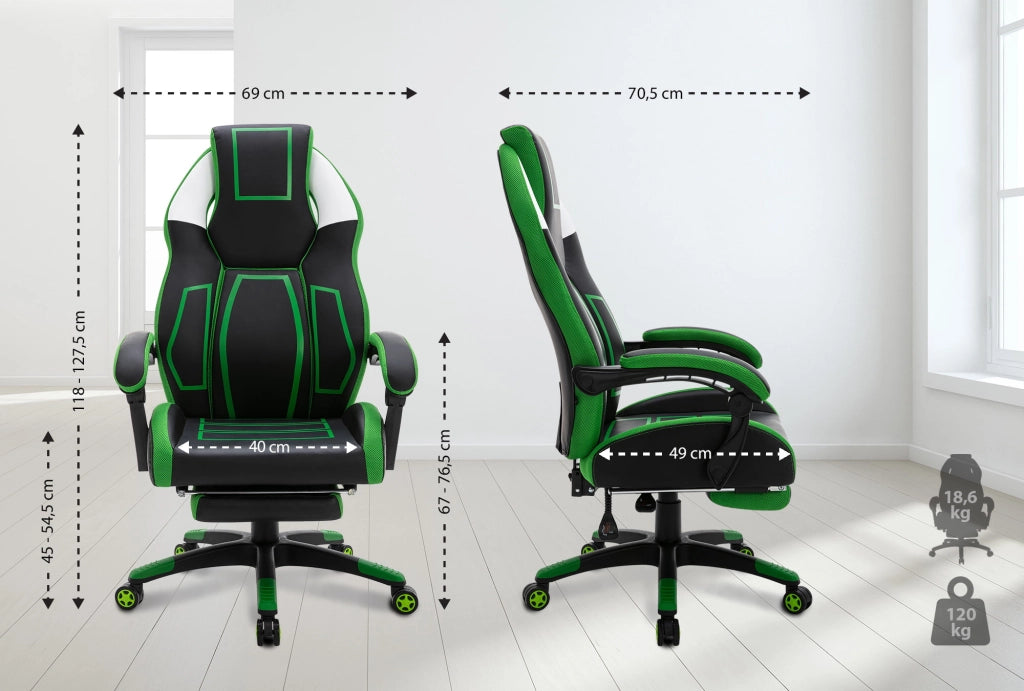 Sedia da ufficio Clovis in similpelle Nero/verde
