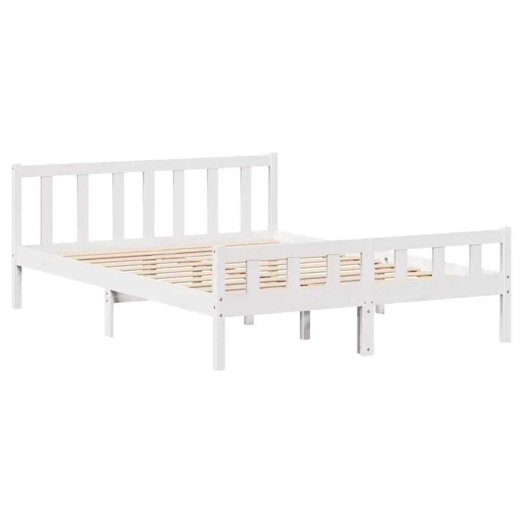 Letto senza Materasso Bianco 150x200 cm Legno Massello di Pino 3301582