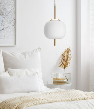 Lampada Da Soffitto Pensile Di Vetro Palla Bianco APP669-1CP