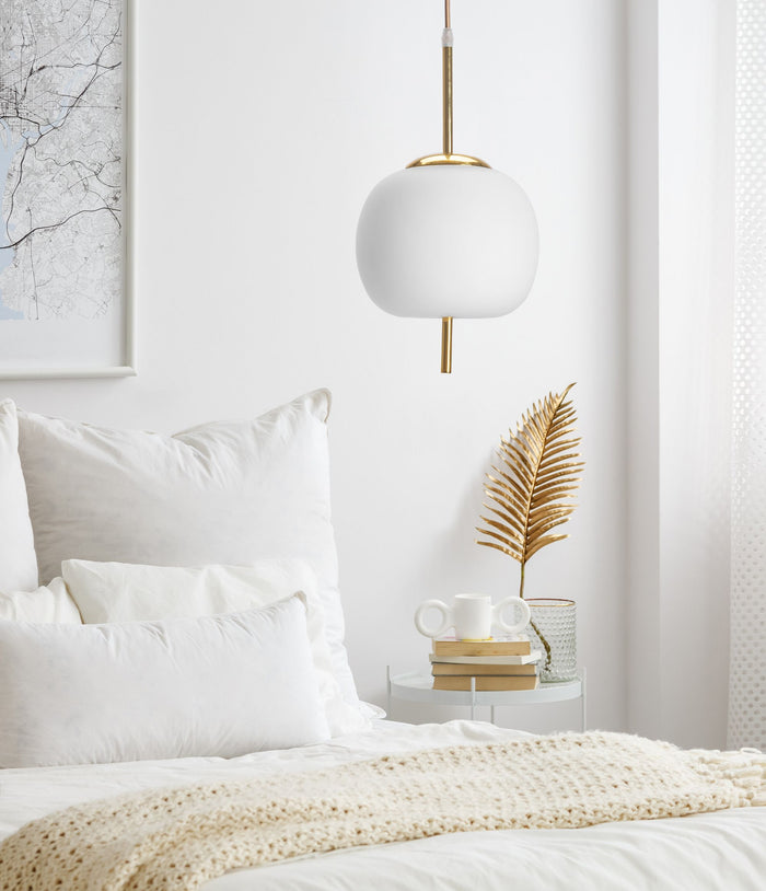 Lampada Da Soffitto Pensile Di Vetro Palla Bianco APP669-1CP