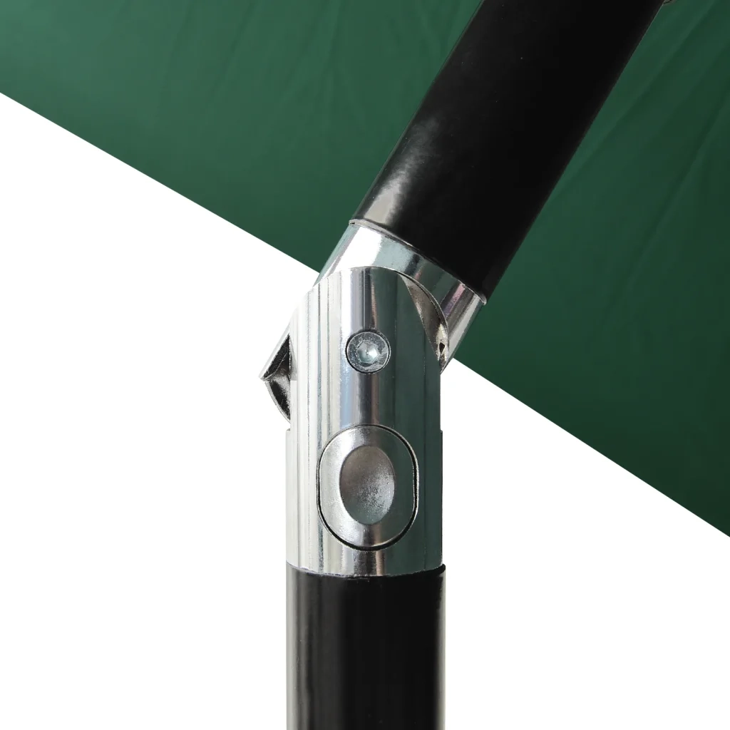 Ombrellone a Sbalzo con Palo in Acciaio e LED-Ombrello da giardino Verde 2x3 m