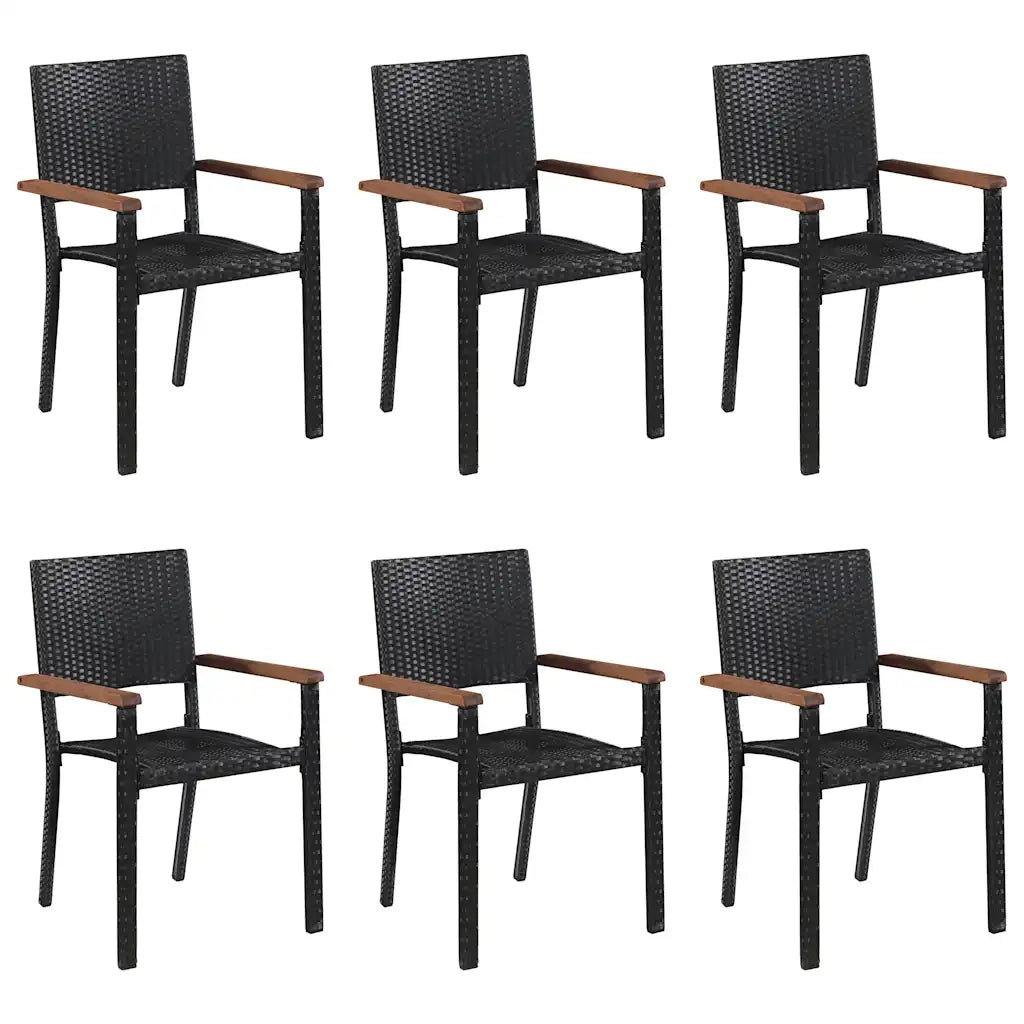 Set Mobili da Pranzo per Giardino 7 pz Nero 3067903