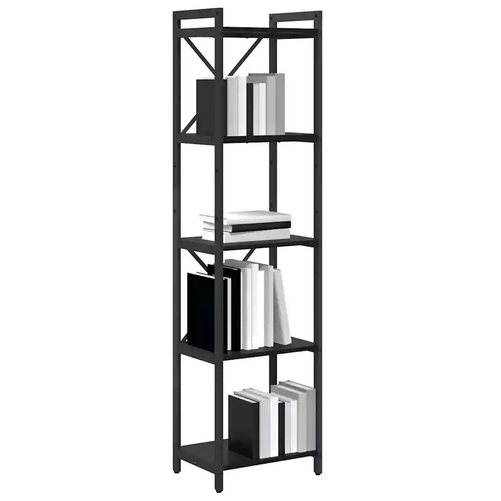 vidaXL Libreria Rovere nero 40 x 30 x 153 cm Legno multistrato