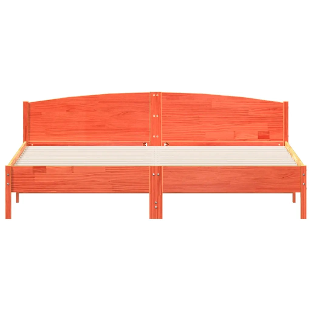 Giroletto senza Materasso Marrone Cera 200x200 cm Legno di Pino 3216190