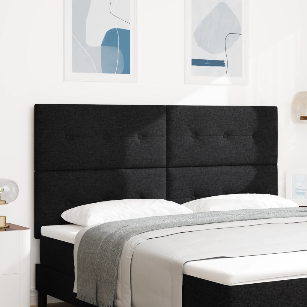 Testiera  Button Tufted Nera 180 cm in Tessuto
