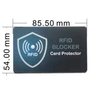 Cinque carte anti furto, informazioni ID, carta bloccante NFC, carta bloccante RFID.