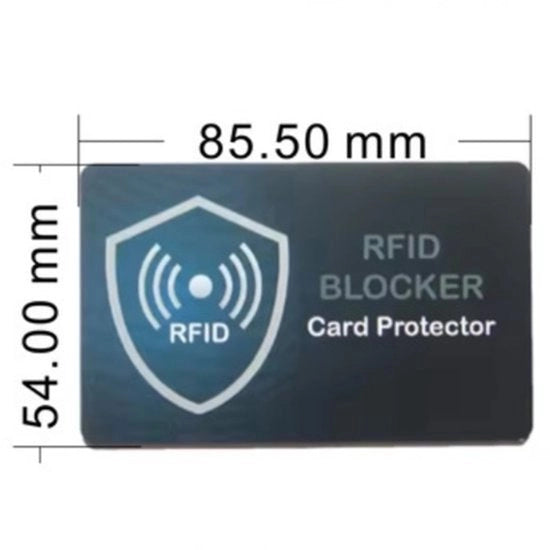 Cinque carte anti furto, informazioni ID, carta bloccante NFC, carta bloccante RFID.