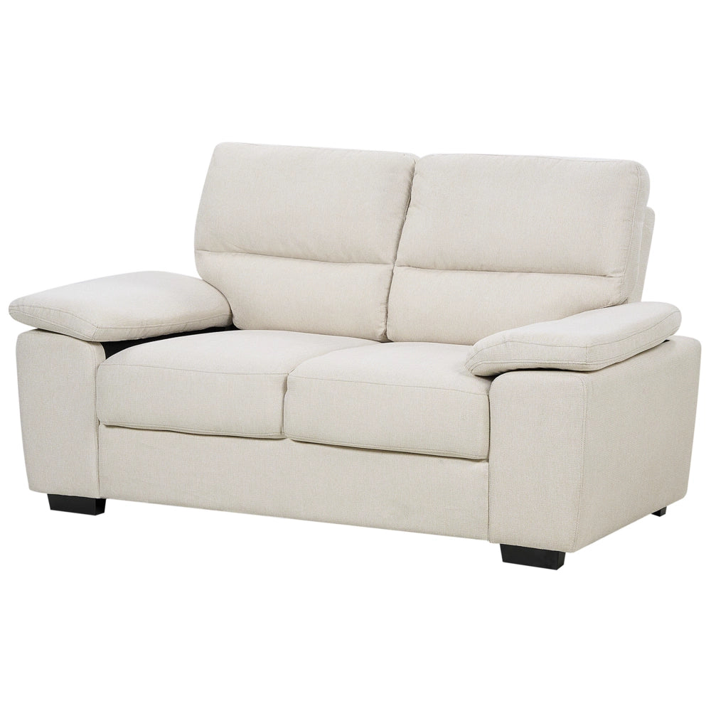 Set di divani in tessuto beige chiaro 3 + 2 posti imbottiti per il soggiorno