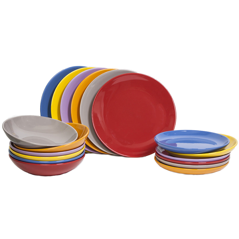 Servizio Piatti 18 Pezzi In Gres Kaleidos Ibiza