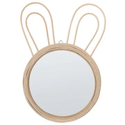 Specchio da parete Rattan naturale ø 28 cm Decorativo orecchie di coniglio Camera dei bambini Boho Moderno