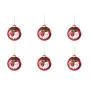 Palline con Babbo Natale e Fiocco di Neve Rosse Formato: 80 mm