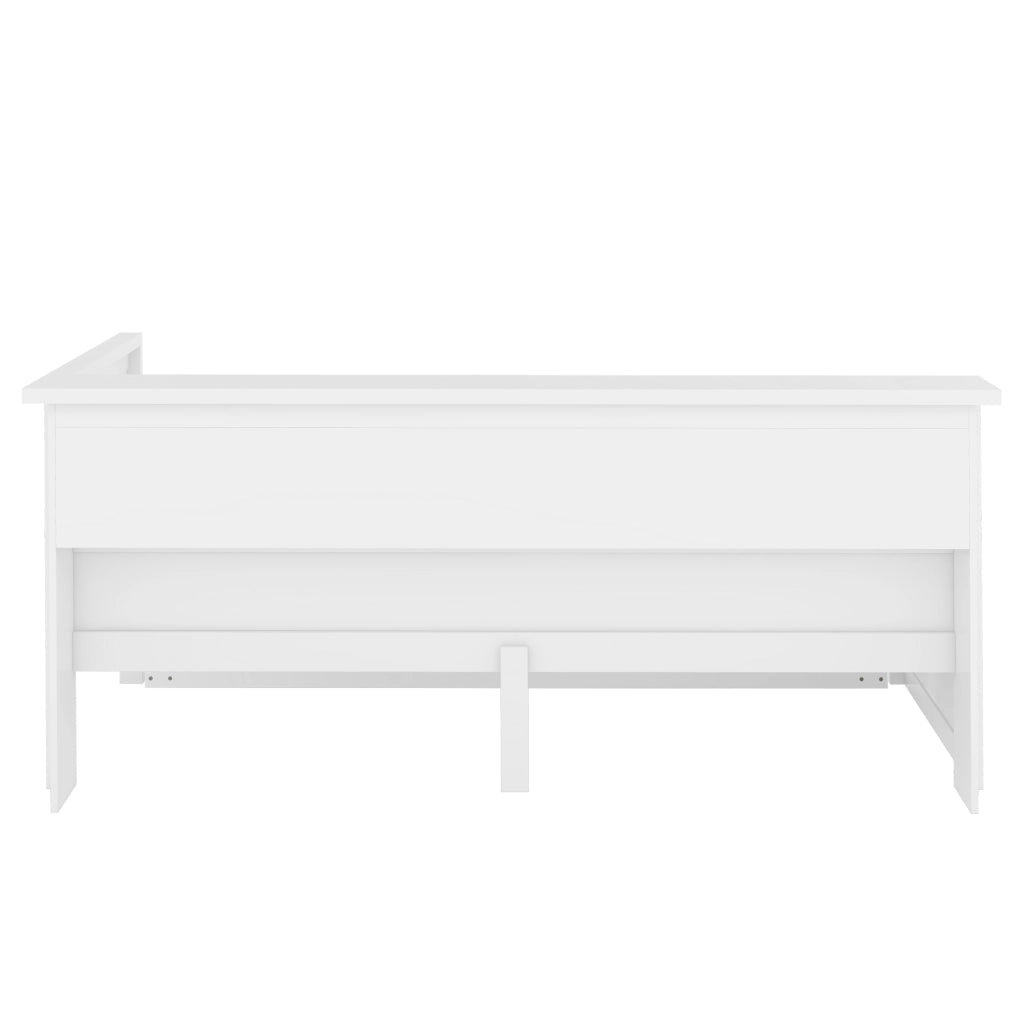 Letto singolo 90x200 cm con letto estraibile; luci LED e struttura bianca