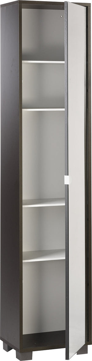 Armadio 1 Anta con Specchio 43x190x29 cm Titanio