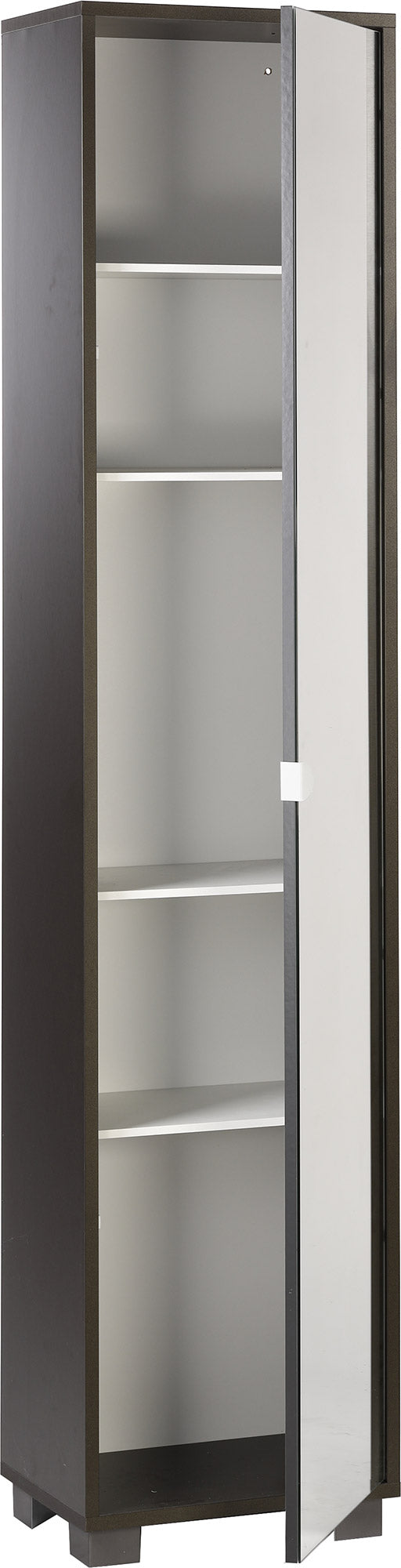 Armadio 1 Anta con Specchio 43x190x29 cm Titanio