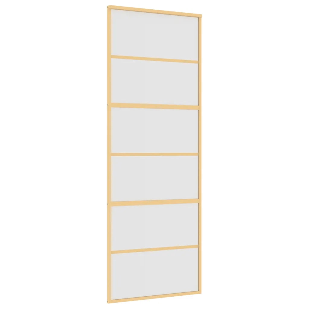 Porta Scorrevole Dorata 76x205 Vetro Smerigliato ESG Alluminiocod mxl 114868