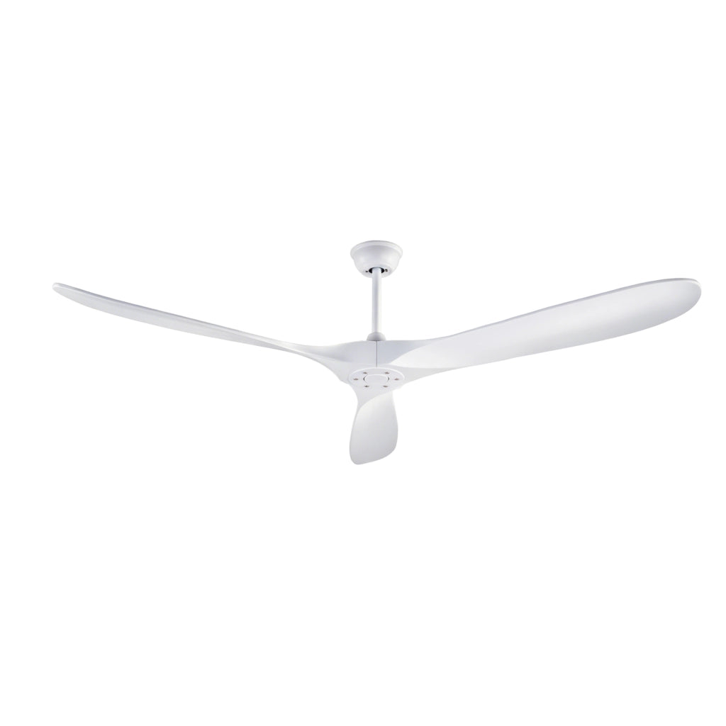 Ventilatore da soffitto da 70" bianco con 3 pale in legno e telecomando