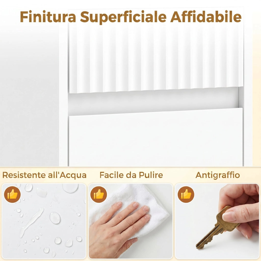 Mobile da Bagno Alto, Mobile Autoportante con Ripiano Regolabile
