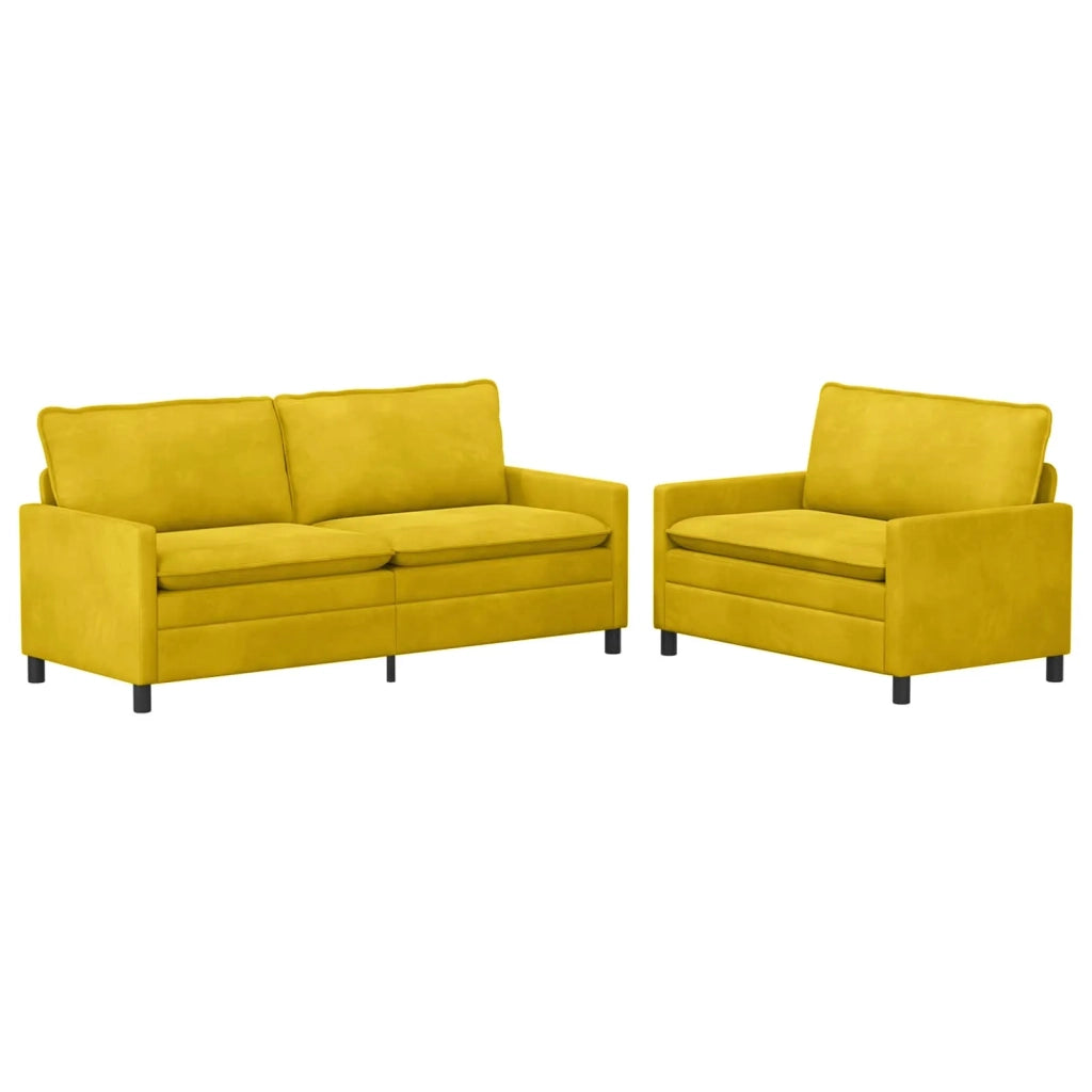 Set di divani 2 pcs Giallo Velluto
