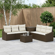 Set di divani 8 pz Marrone e Bianco Crema 3448218