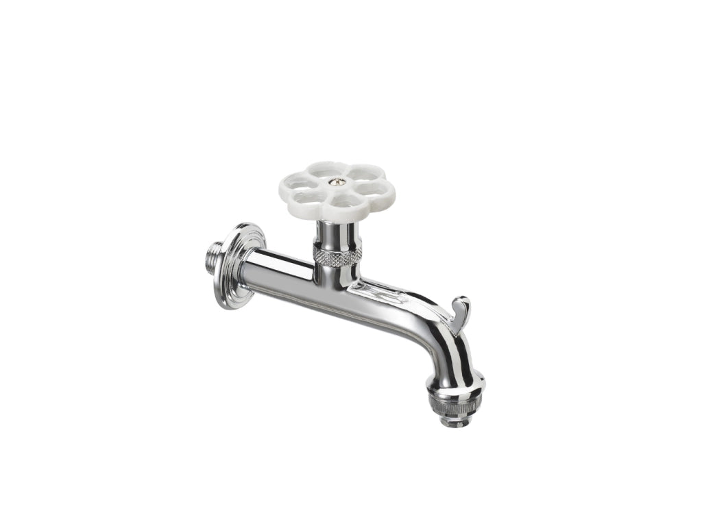 Rubinetto stile idraulico Belfer in ottone Ø 18mm Colore: Bianco