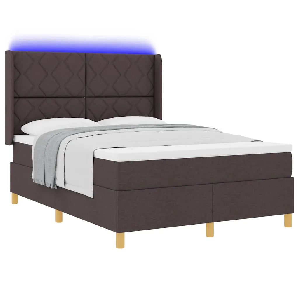 Letto a molle con materasso Marrone 140 x 200 cm Tessuto 3343759
