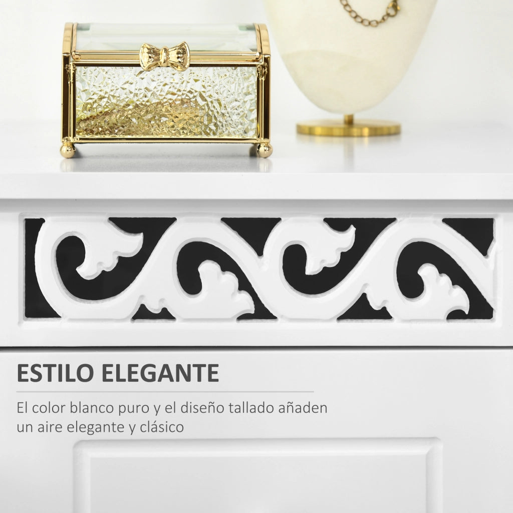 Cassettiera Bianca con 3 Cassetti ¨C zephmum ¨C 29.8x29.8x68.5 cm